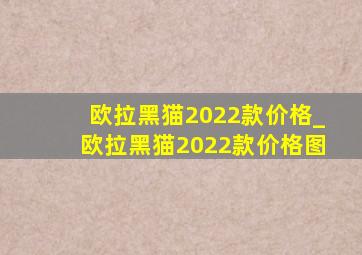 欧拉黑猫2022款价格_欧拉黑猫2022款价格图