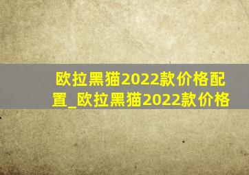 欧拉黑猫2022款价格配置_欧拉黑猫2022款价格