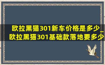 欧拉黑猫301新车价格是多少_欧拉黑猫301基础款落地要多少钱