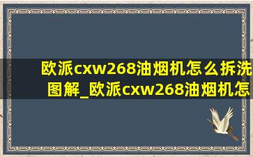 欧派cxw268油烟机怎么拆洗图解_欧派cxw268油烟机怎么拆