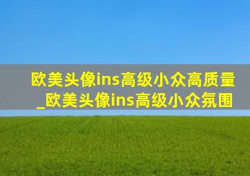 欧美头像ins高级小众高质量_欧美头像ins高级小众氛围