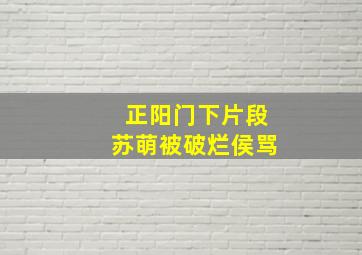 正阳门下片段苏萌被破烂侯骂