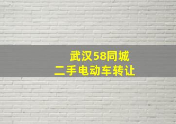 武汉58同城二手电动车转让