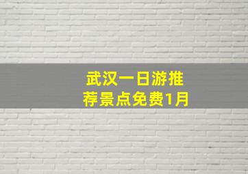 武汉一日游推荐景点免费1月