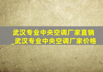 武汉专业中央空调厂家直销_武汉专业中央空调厂家价格