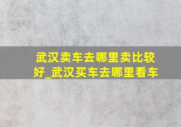 武汉卖车去哪里卖比较好_武汉买车去哪里看车