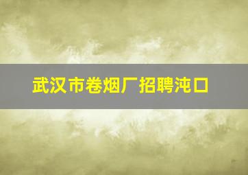 武汉市卷烟厂招聘沌口