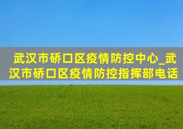 武汉市硚口区疫情防控中心_武汉市硚口区疫情防控指挥部电话