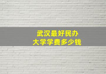 武汉最好民办大学学费多少钱