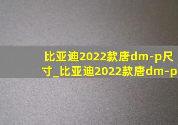 比亚迪2022款唐dm-p尺寸_比亚迪2022款唐dm-p