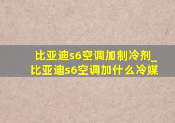 比亚迪s6空调加制冷剂_比亚迪s6空调加什么冷媒