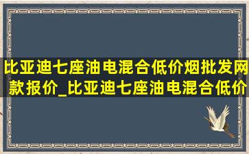 比亚迪七座油电混合(低价烟批发网)款报价_比亚迪七座油电混合(低价烟批发网)款