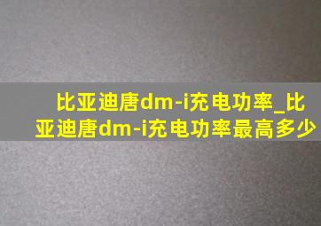比亚迪唐dm-i充电功率_比亚迪唐dm-i充电功率最高多少