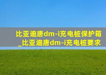 比亚迪唐dm-i充电桩保护箱_比亚迪唐dm-i充电桩要求