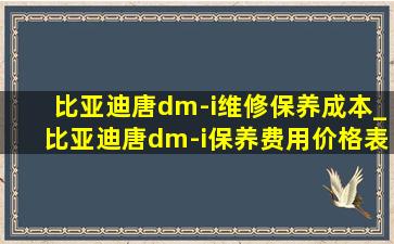 比亚迪唐dm-i维修保养成本_比亚迪唐dm-i保养费用价格表