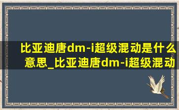 比亚迪唐dm-i超级混动是什么意思_比亚迪唐dm-i超级混动是什么原理