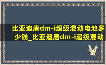 比亚迪唐dm-i超级混动电池多少钱_比亚迪唐dm-i超级混动电池寿命