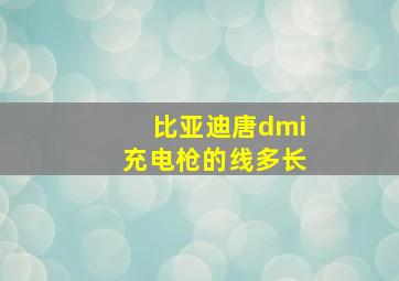 比亚迪唐dmi充电枪的线多长