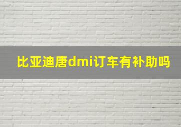 比亚迪唐dmi订车有补助吗