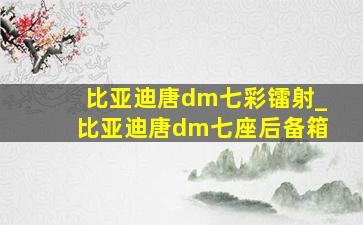 比亚迪唐dm七彩镭射_比亚迪唐dm七座后备箱