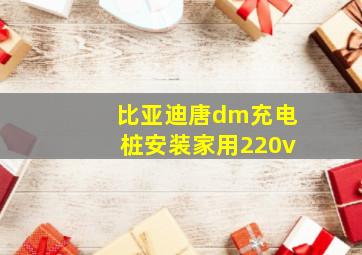 比亚迪唐dm充电桩安装家用220v