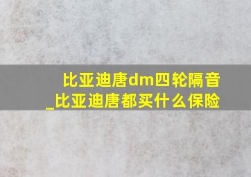 比亚迪唐dm四轮隔音_比亚迪唐都买什么保险