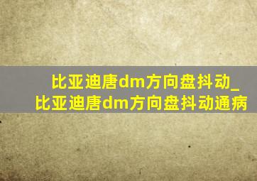 比亚迪唐dm方向盘抖动_比亚迪唐dm方向盘抖动通病