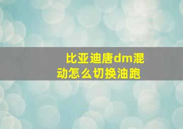 比亚迪唐dm混动怎么切换油跑