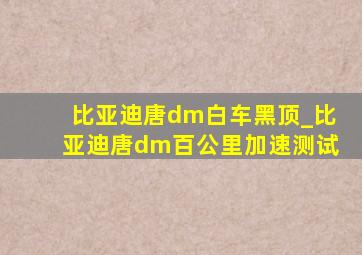 比亚迪唐dm白车黑顶_比亚迪唐dm百公里加速测试