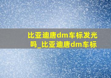 比亚迪唐dm车标发光吗_比亚迪唐dm车标