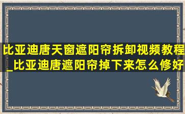 比亚迪唐天窗遮阳帘拆卸视频教程_比亚迪唐遮阳帘掉下来怎么修好