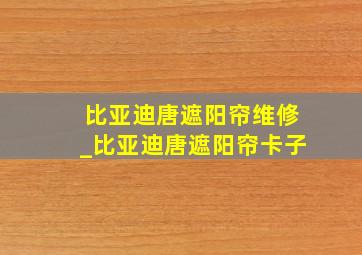 比亚迪唐遮阳帘维修_比亚迪唐遮阳帘卡子