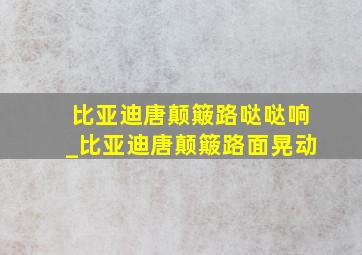 比亚迪唐颠簸路哒哒响_比亚迪唐颠簸路面晃动