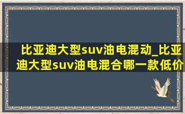 比亚迪大型suv油电混动_比亚迪大型suv油电混合哪一款(低价烟批发网)