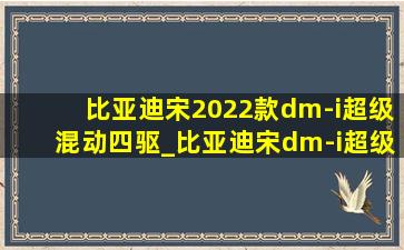 比亚迪宋2022款dm-i超级混动四驱_比亚迪宋dm-i超级混动2024款
