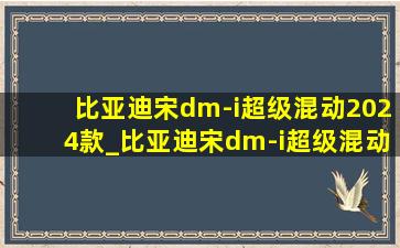 比亚迪宋dm-i超级混动2024款_比亚迪宋dm-i超级混动2024款价格