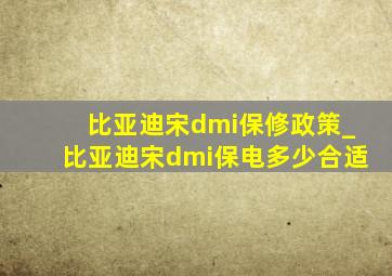 比亚迪宋dmi保修政策_比亚迪宋dmi保电多少合适