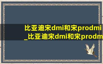 比亚迪宋dmi和宋prodmi_比亚迪宋dmi和宋prodmi区别