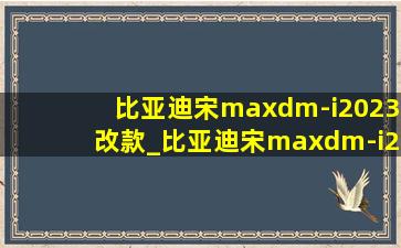 比亚迪宋maxdm-i2023改款_比亚迪宋maxdm-i2023