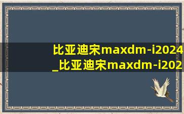 比亚迪宋maxdm-i2024_比亚迪宋maxdm-i2024款