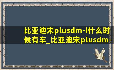 比亚迪宋plusdm-i什么时候有车_比亚迪宋plusdm-i什么时候有现车