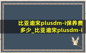 比亚迪宋plusdm-i保养费多少_比亚迪宋plusdm-i保养成本分析