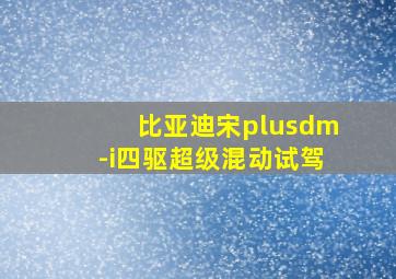 比亚迪宋plusdm-i四驱超级混动试驾