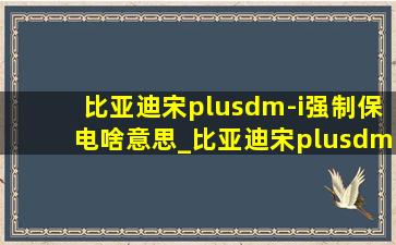 比亚迪宋plusdm-i强制保电啥意思_比亚迪宋plusdm-i强制保电