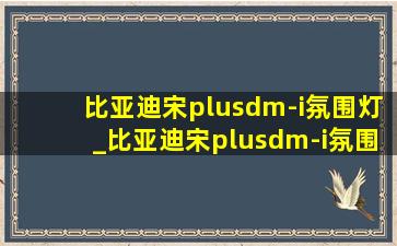 比亚迪宋plusdm-i氛围灯_比亚迪宋plusdm-i氛围灯怎么打开