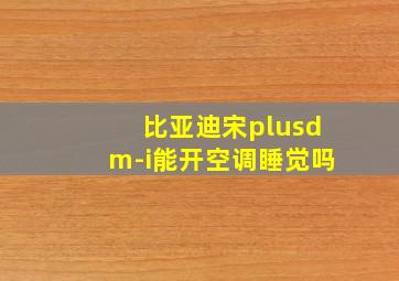 比亚迪宋plusdm-i能开空调睡觉吗