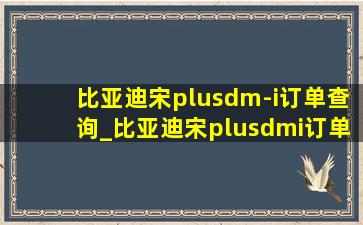 比亚迪宋plusdm-i订单查询_比亚迪宋plusdmi订单怎么查询