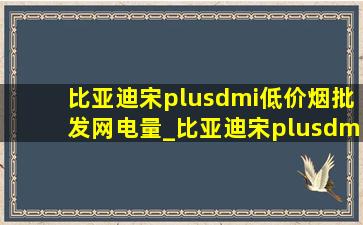 比亚迪宋plusdmi(低价烟批发网)电量_比亚迪宋plusdmi(低价烟批发网)电量多少