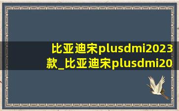 比亚迪宋plusdmi2023款_比亚迪宋plusdmi2023款使用说明