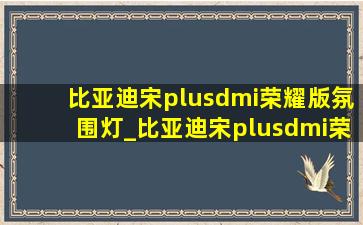 比亚迪宋plusdmi荣耀版氛围灯_比亚迪宋plusdmi荣耀版操作